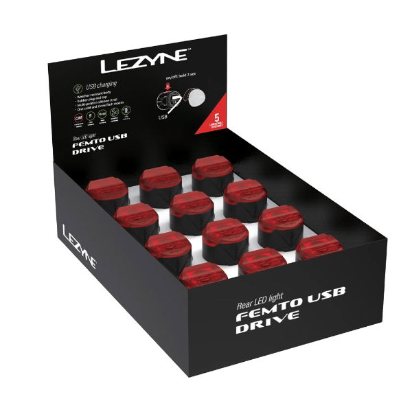 Lezyne - Femto USB Drive Box Set Rear - Black